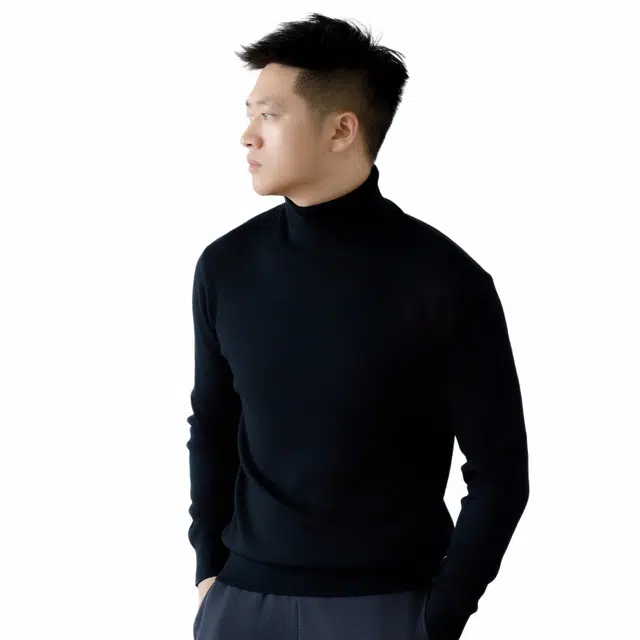 比利斯山羊 加厚可机洗休闲百搭高领毛衣 男款