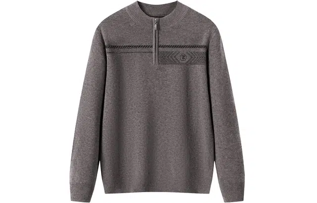 恒源祥 加厚半拉链领针织保暖毛衣 男款