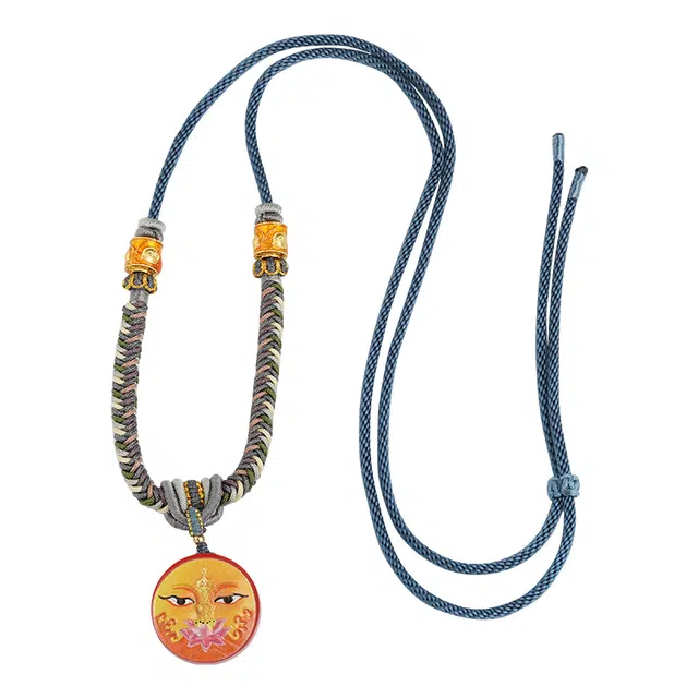 布达拉宫 新中式佛眼智慧诸事顺遂财运亨通平安手工编织可调节民族风小众个性#好运 朱砂 玉石吊坠 男女同款情侣款