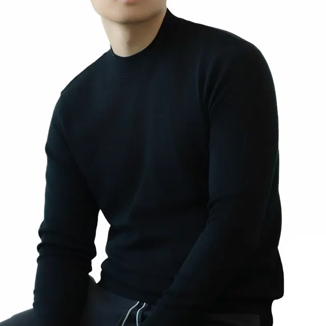 比利斯山羊 美丽诺钻石圆领长袖套头毛衣 男款