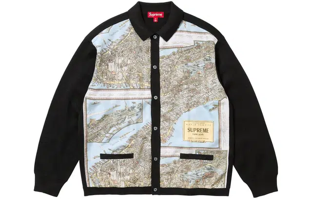 Supreme FW23 WEEK1 SILK MAP CARDIGAN