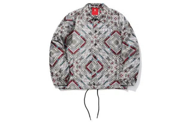 中国李宁 巴黎时装周秋冬系列印花外套 男款 黄灰色满印