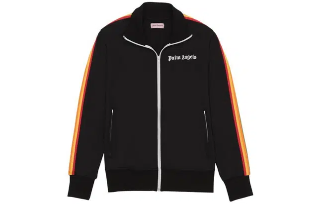 PALM ANGELS Black Rainbow Track Jacket