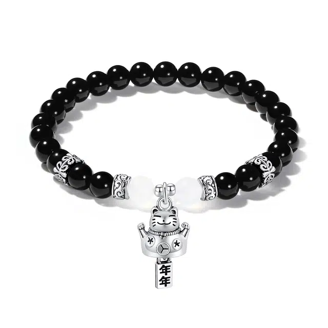 【普陀山官方已过香】 普陀山文创 复古时尚招财猫财源广进转运佛珠 好运加持个性雅致百搭#好运 礼盒装 玛瑙 手串 男女同款情侣款