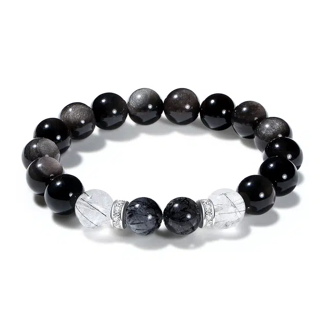 【普陀山官方已过香】 普陀山文创 万事亨通平安喜乐学业有成财源滚滚 爱情甜蜜国潮新中式能量磁场#好运 礼盒装 黑曜石 手串 男女同款情侣款