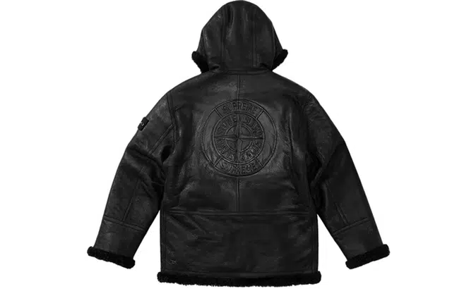 Supreme Week 13 x STONE ISLAND FW20 Hand-Painted Hooded Shearling Jacket