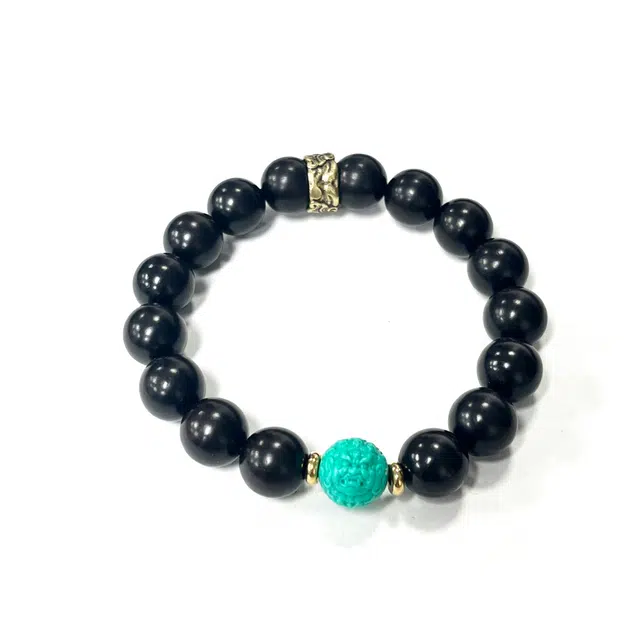 郁馨 大黑天霸气文玩佛珠本命年开运 事业运爆棚民族风简约禅意小众设计高级感 步步高升#好运 黑檀 木作手串 男女同款情侣款