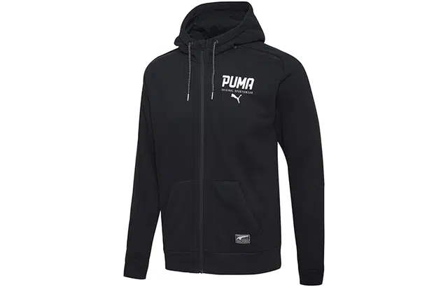 Puma Style Logo Hoodie Jacket Black