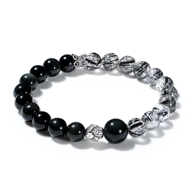 【普陀山官方】 普陀山文创 爱情甜蜜旺桃花招财招福平安吉祥事业顺利 新中式能量磁场#好运 黑发晶 手串 男女同款情侣款