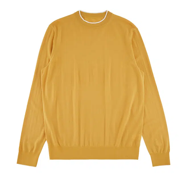 圣赫 纯色双层圆领套头宽松针织衫 男女同款