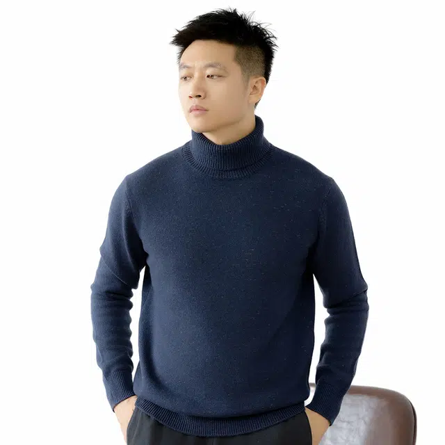 比利斯山羊 星空系列 极简钻石加厚高领针织毛衣 男款