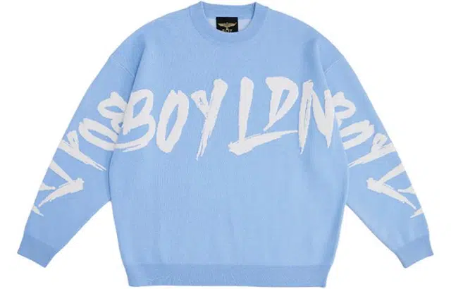 Boy London FW22 Eagle Logo Knit Sweater Blue