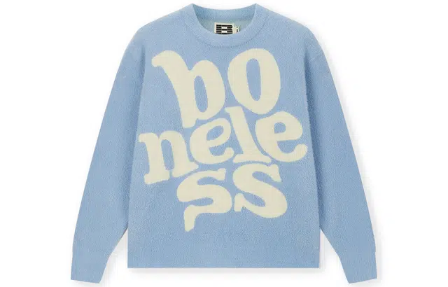 BONELESS Large Logo Jacquard Knit Sweater