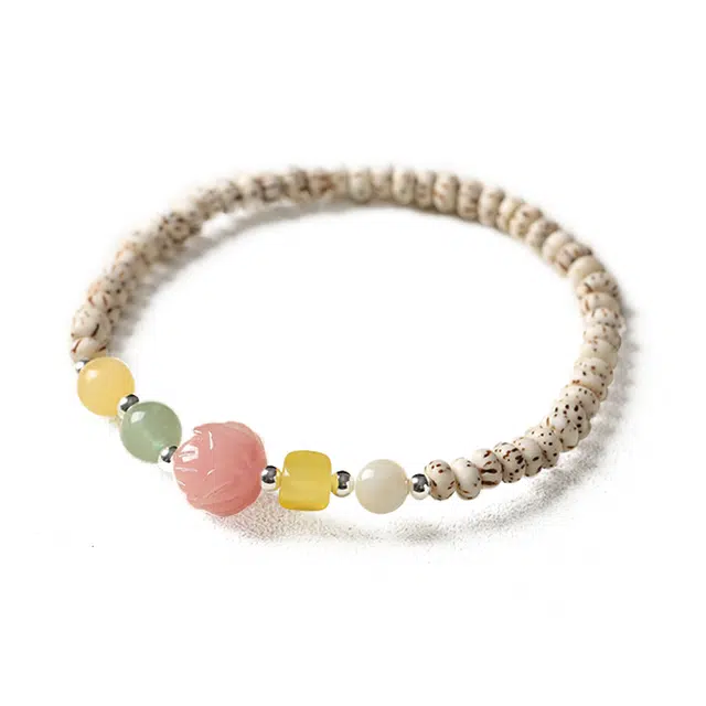 【考试考研上岸】 九隆古 莲花好事连连细款清新素雅 礼盒装#好运 星月菩提 手串 男女同款情侣款