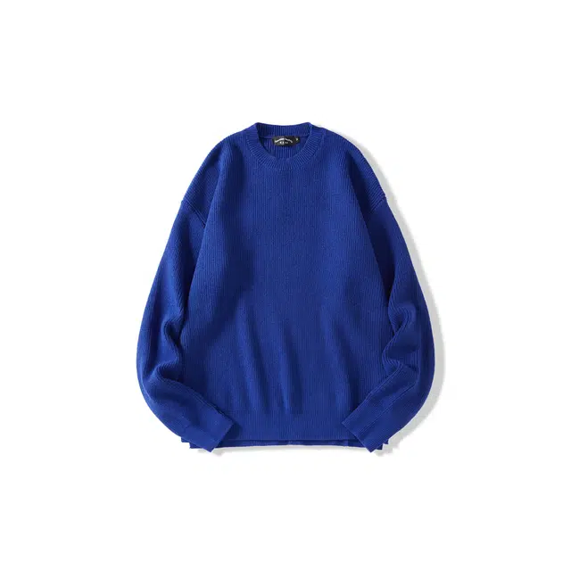 我是大卫 韩版基础款纯色休闲潮牌百搭圆领套头针织衫 男女同款