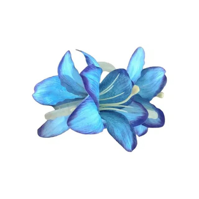 色菲尔 百合花朵  冷感紫色蓝色百合花氛围感立体仿真花朵高级感鲨鱼夹绝美 布 发夹 女款