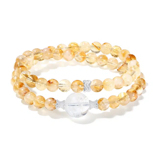 【普陀山官方已过香】 普陀山文创 新中式小众设计招财黄阿赛寓意好转运暴富吸引财富财源广进有钱花#好运 黄水晶 手串 男女同款情侣款