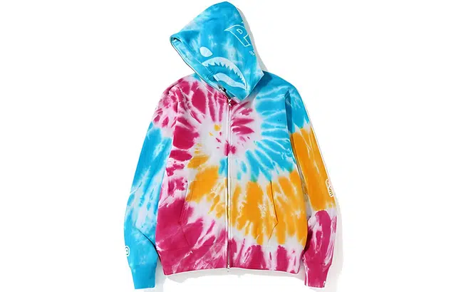 A BATHING APE Bape Tie Dye Shark Hoodie
