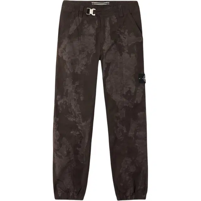 Stone Island SS25 Supima Camo Badge Joggers Military Green