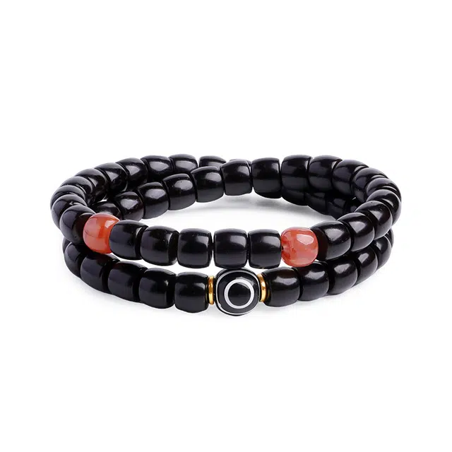 木盛缘 鸿运当头精工缠丝玛瑙 新中式国潮复古转运上岸有钱花财源滚滚招财纳福原色直切珠玛瑙多宝文玩双圈 椰蒂 手串 男女同款情侣款