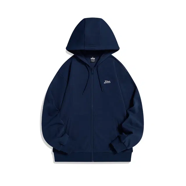 特步 宽松休闲运动连帽外套开衫针织上衣 男女同款