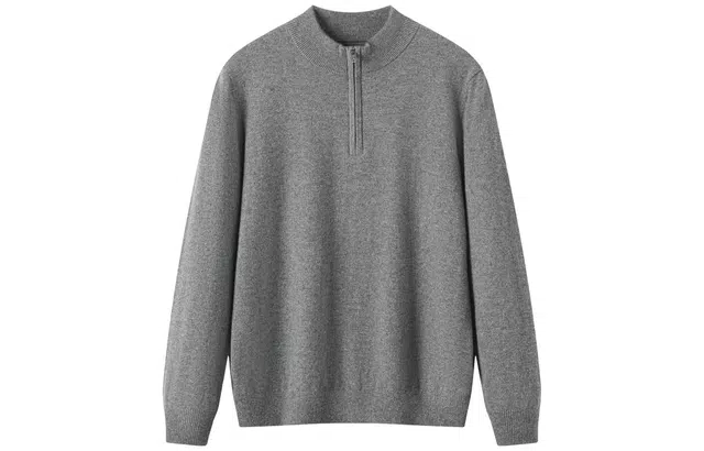 恒源祥 半高领纯色套头柔软时尚羊绒衫 男款