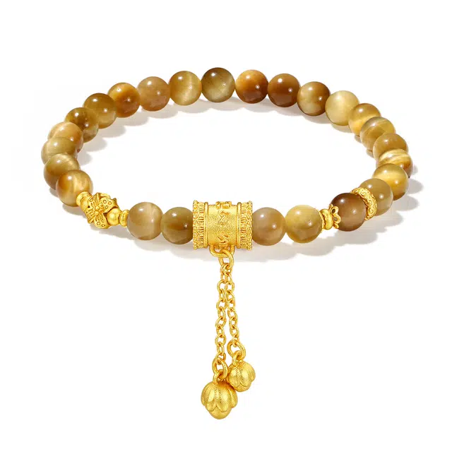 【普陀山官方已过香】 普陀山文创 招财进宝吸转运珠国潮钱币小众寓意好暴富招财事业上升#好运 黄发晶 手串 男女同款情侣款