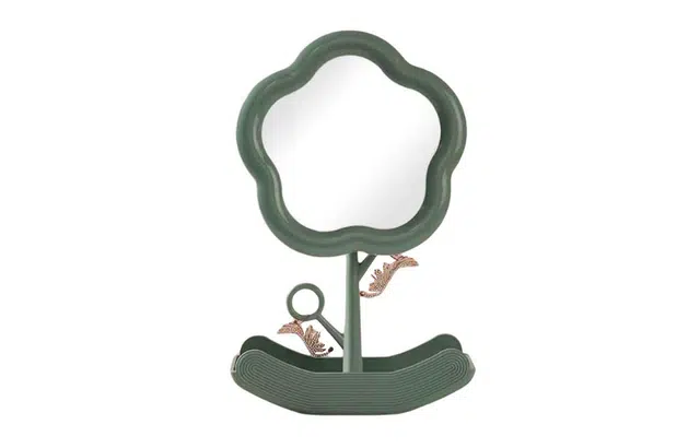 米甜兔 绿色花朵化妆镜 便捷