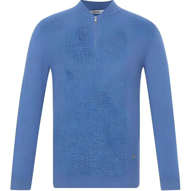 迪柯尼 舒适休闲设计感半拉链长袖羊绒衫 男款