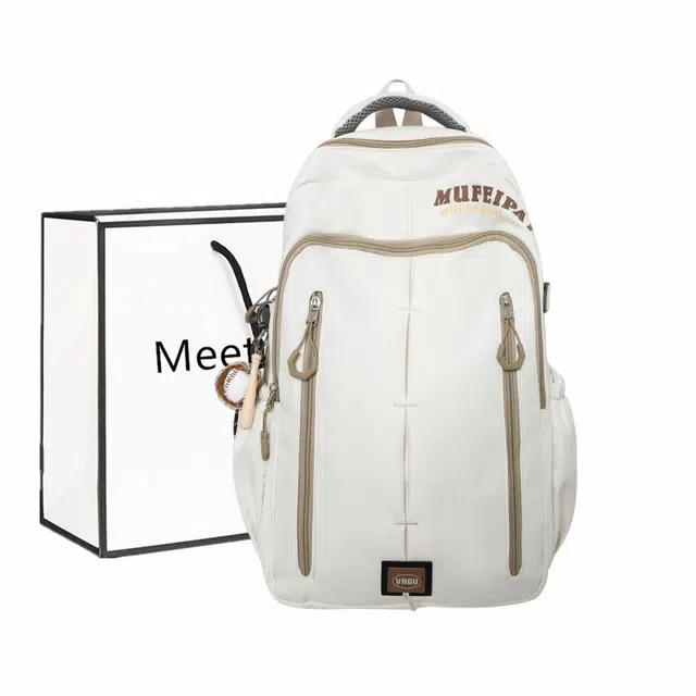 菲姿卓尔 高颜值休闲韩版时尚百搭 尼龙 双肩包 常规 男女同款情侣款 白色/黑色/红色