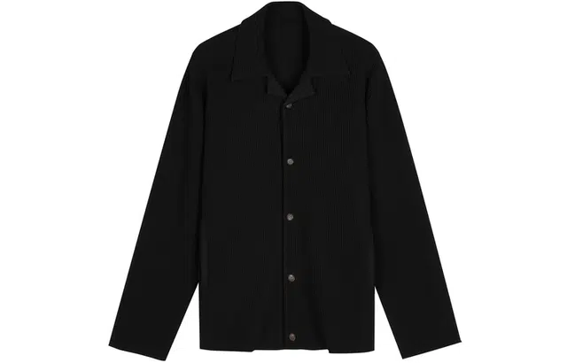 速写 法式长袖宽松开襟翻领针织衫 男女同款