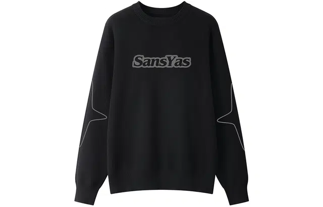 木村三社 星星印花宽松圆领套头针织衫 男女同款