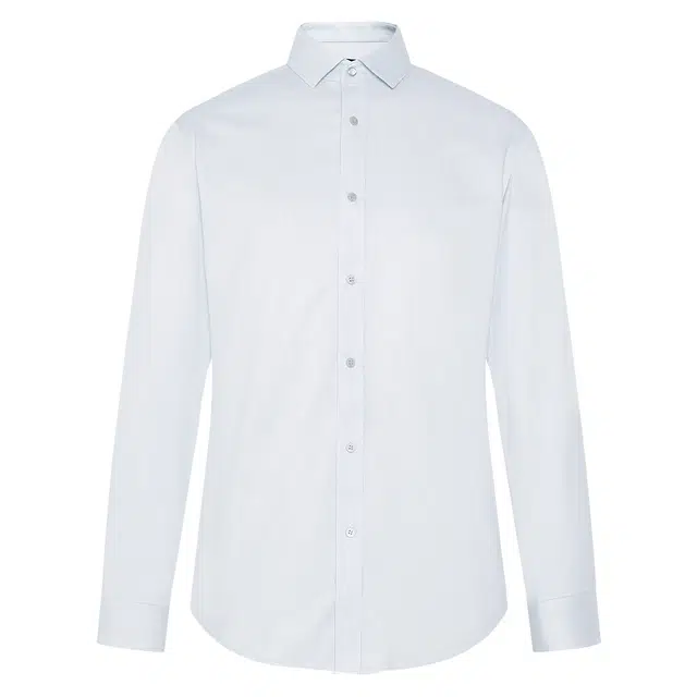 利郎 商务休闲棉款尖领极简风质感百搭耐洗长袖衬衫 男款 淡灰