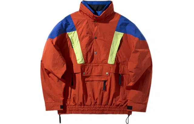 中国李宁 纽约时装周系列 立领宽松套头运动夹克外套 男款 焦糖色 送男生