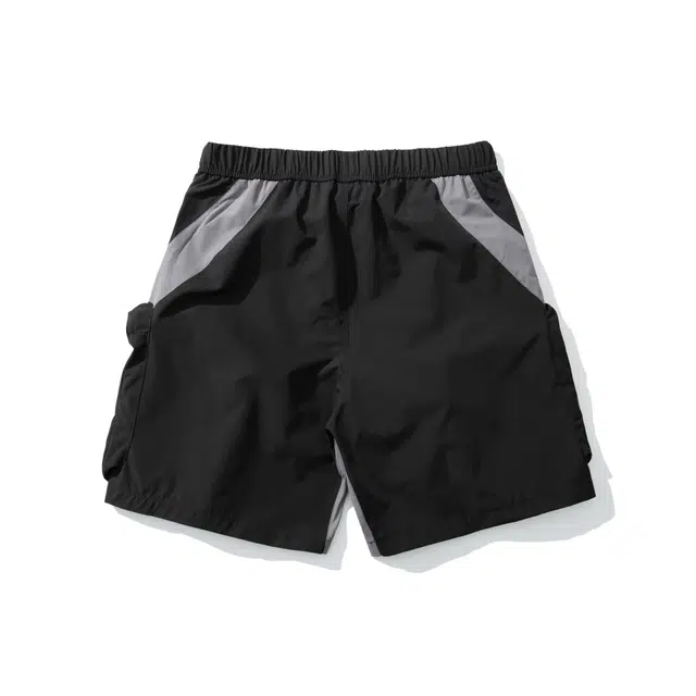 领航骆驼 美式高街字母图案户外中腰系带百搭宽松休闲短裤 男款