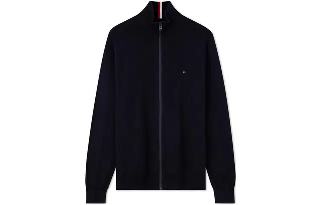 Tommy Hilfiger Cotton Zip-Up Knit Jacket Navy