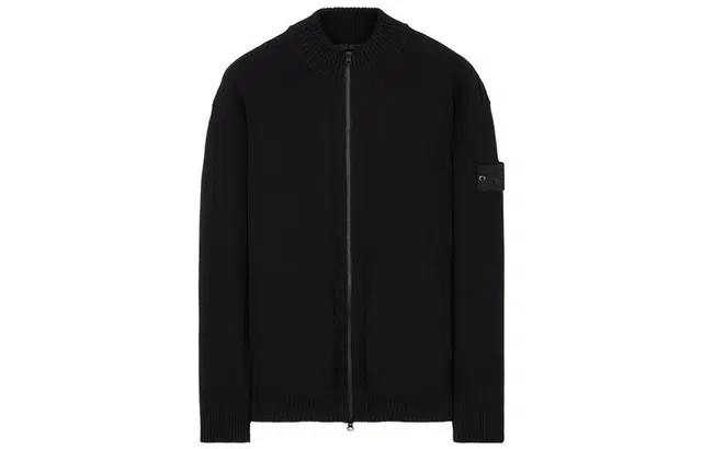 Stone Island Ghost Pieces Black Knit Zip Sweater
