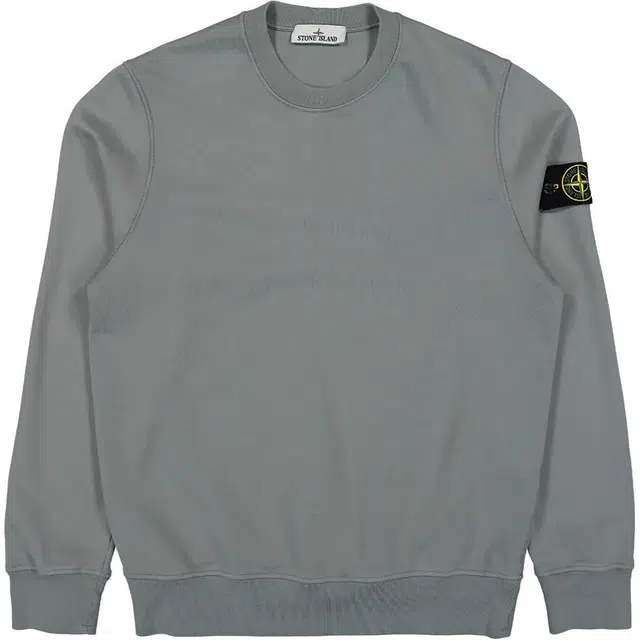 Stone Island Logo Patch Crewneck Sweatshirt Grey Green