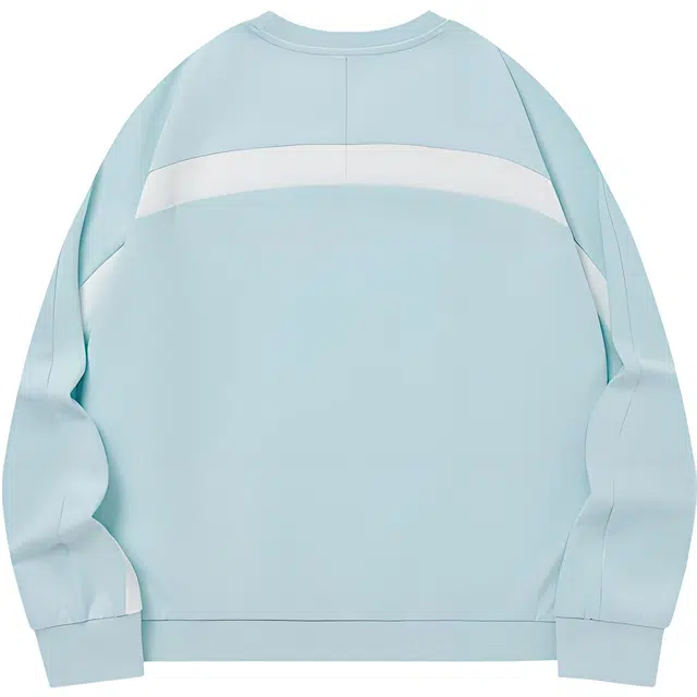 匹克 时尚系列 针织圆领纯色无帽宽松长袖休闲运动卫衣 男款 科技蓝