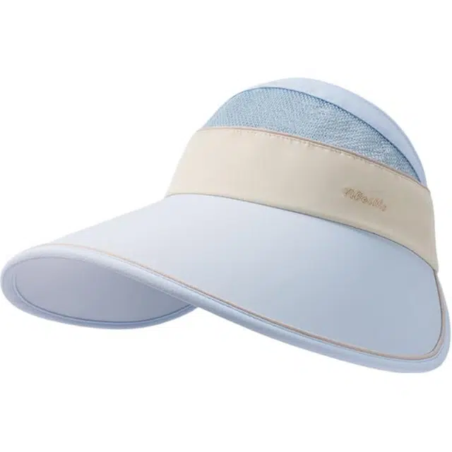 优莲茵 纯色简约大帽檐空顶太阳帽 舒适透气超薄百搭休闲遮阳帽 可扎马尾户外登山出游 轻便好携带大头围可调节 涤纶 防晒帽 女款