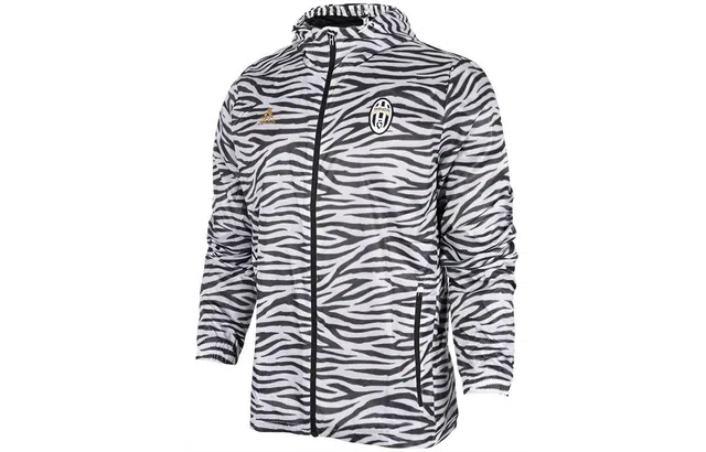 adidas Juventus Woven Hooded Jacket Black White