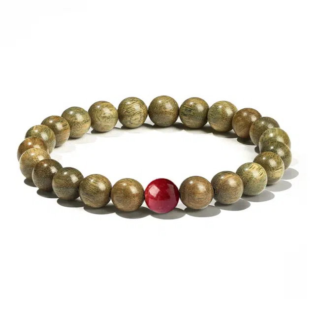 琉堇 转运珠串珠 新中式国潮风复古文艺转运平安喜乐多财多福 单圈简 绿檀 手串 男女同款情侣款