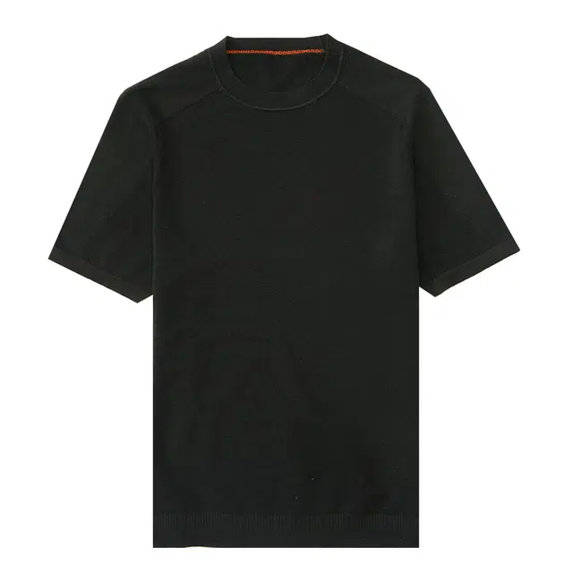 比利斯山羊 纯色圆领打底套头短袖毛衣 男款