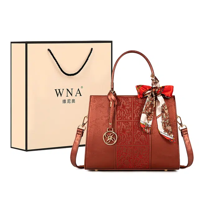 维尼奥 品牌新中式国风刺绣新娘结婚包高颜值质感时尚百搭妈妈包简约复古休闲托特女包 合成革 手提包单肩斜挎 常规 女款 红色