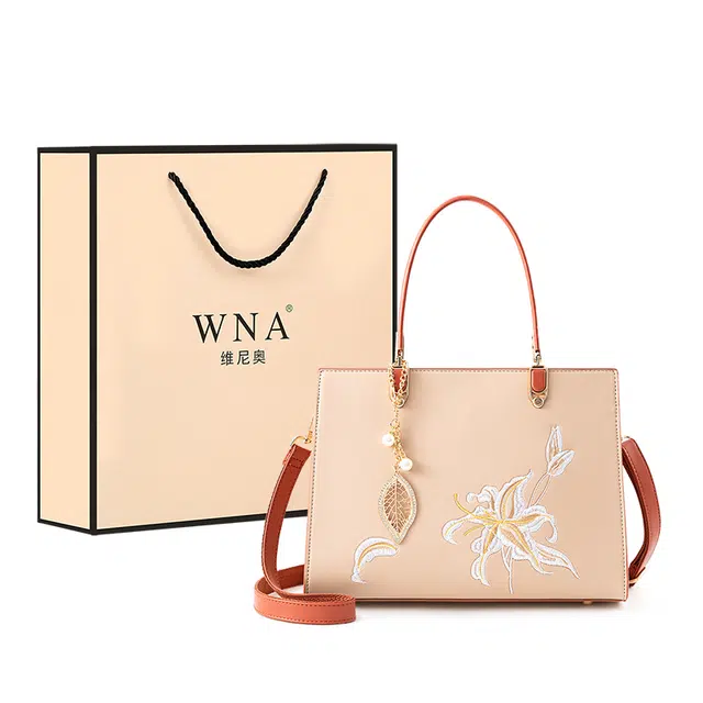 维尼奥 品牌新中式国风刺绣妈妈包高颜值经典时尚气质百搭休闲大气通勤配旗袍托特包 合成革 单肩斜挎手提包 女款 白色