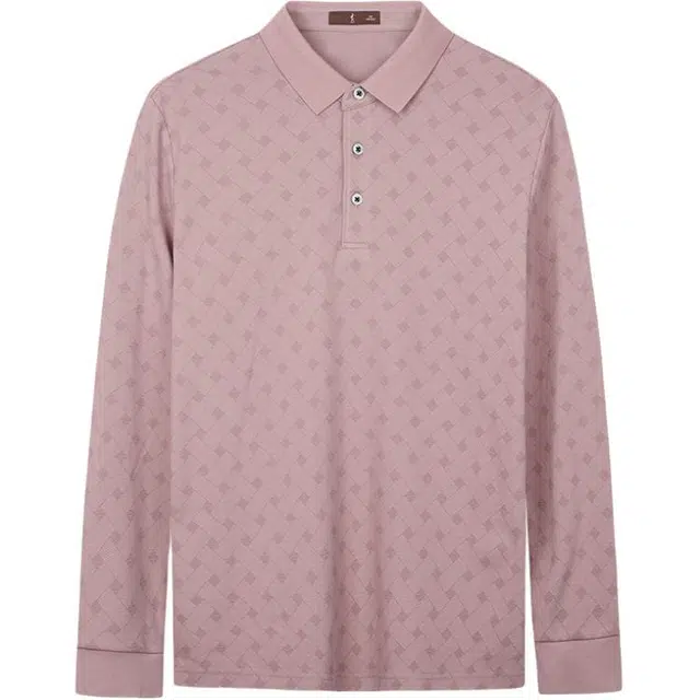 才子 桑蚕丝舒适休闲满印长袖衬衫 男款