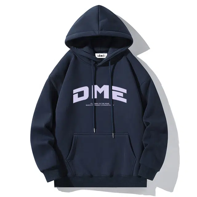 【dme】 潮流时尚宽松大字母印花休闲连帽复古美式中性风加厚舒适卫衣 男女同款