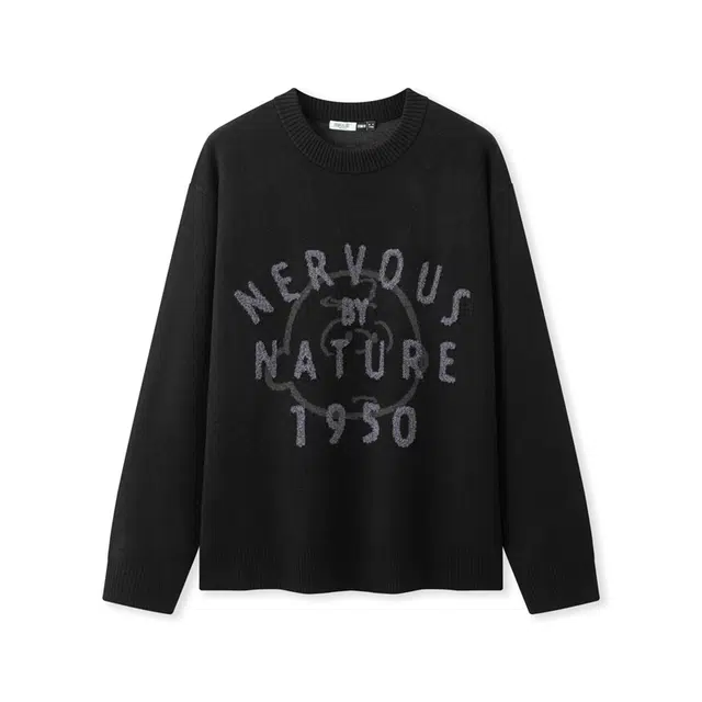 森马 时尚情侣宽松圆领套头长袖针织衫 男女同款