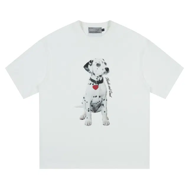HARSH AND CRUEL Relaxed Spot Dog Print T-Shirt White