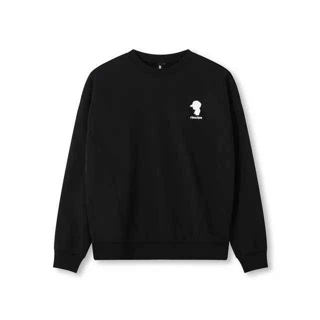 周同学 周杰伦 基础款百搭经典简约落肩宽松休闲舒适圆领套头卫衣 男女同款 黑色